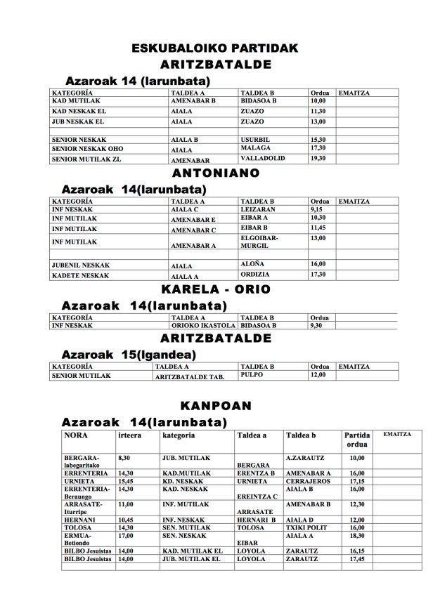 PLANTILLA AZAROAK 14-15-2015